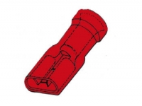 Flatstift 6,35mm isolerad, röd Hon 10-pack