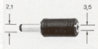 Adapter 3,5 mm - DC 2,1 mm stift
