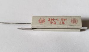 Motstånd trådlindat keramiskt fodral; 1,2 K Ohm 9W 5%; VTM 214-1