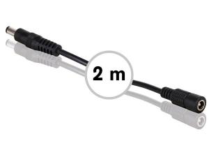 Förlängningskabel 2M  han - Hon  2,1x5,5 DC plugg