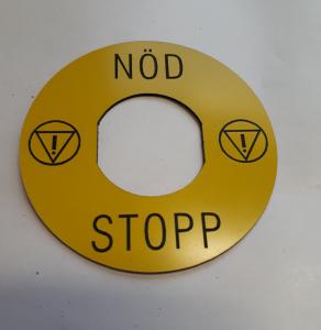 Nödstopp skylt