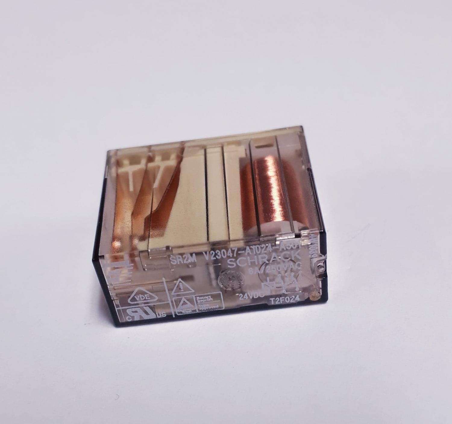 Relä 24V 6A 2 pol PCB växlande , Schrack