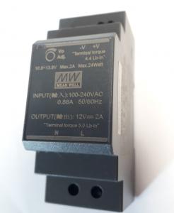 12V, 24W, för DIN-skena, Nätagregat