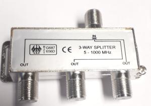 Antenn och signal splitter 1 till 3 F-kontakt