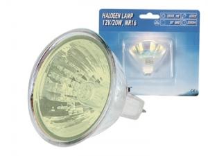 Halogenlampa 12V 20W MR-16, Gul
