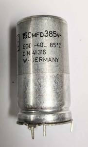 Kondensator 150uF 385V  med mittstift