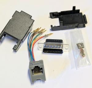 Adapter D-sub 15 pin, 8 stift Han till RJ45 Hon Svart