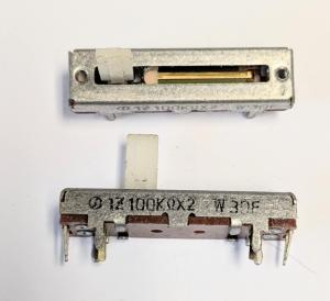 Glidpotentiometer 1Z 100 kohm x 2 W30F Slide  NOS