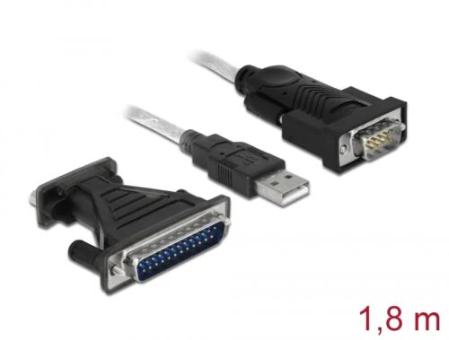 USB-A  till seriell kabell + RS-232 + 9pol - 25pol adapter