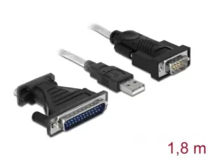 USB-A  till seriell kabell + RS-232 + 9pol - 25pol adapter