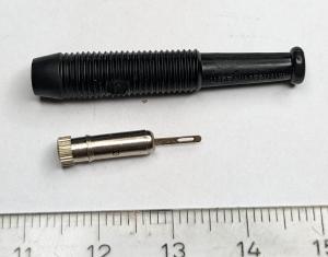 Miniatyr banankontakt labhylsa Hona rak 2mm Svart