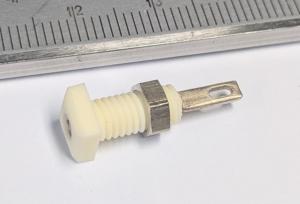 Miniatyr banankontakt labhylsa chassie  2mm Vit