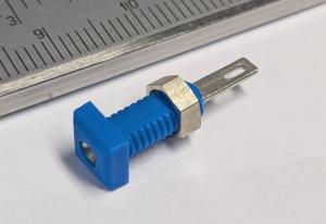 Miniatyr banankontakt labhylsa chassie  2mm Blå