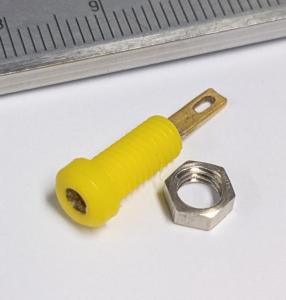 Miniatyr banankontakt labhylsa chassie  2mm Gul rund