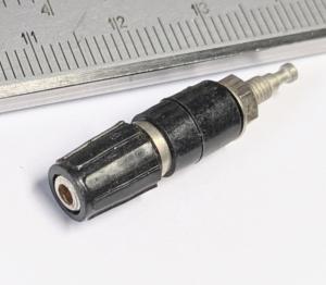 Miniatyr banankontakt labhylsa chassie  2mm Svart