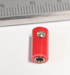 Miniatyr banankontakt labhylsa Hon 2mm Röd
