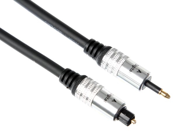 Optisk kabel toslink - mini toslink (3,5mm), 1,5m