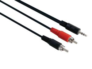 Ljudkabel 3,5mm - 2 x RCA, 10 Meter