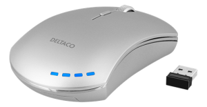 Mus trådlös uppladdningsbar med aluminiumskal