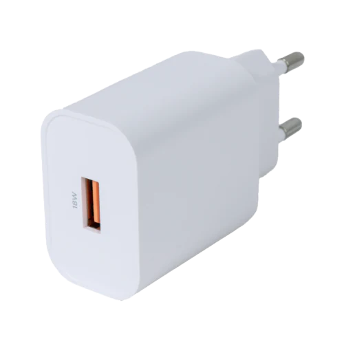 Väggladdare 1x USB-A, snabbladdning 18 W, vit