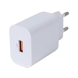 Väggladdare 1x USB-A, snabbladdning 18 W, vit