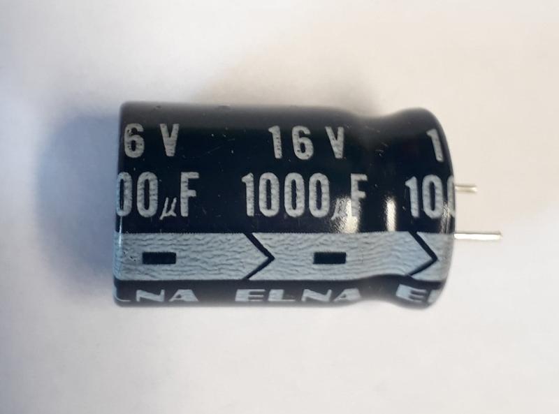 Kondensator 1000uF 16V, Elektrolyt 