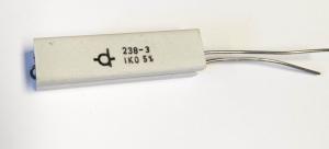 Motstånd trådlindat keramiskt fodral; 1,0 Kohm 9W 5%; 238-3