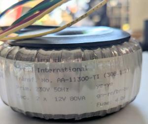 Ringkärnetrafo 2x12 80va 4A RST
