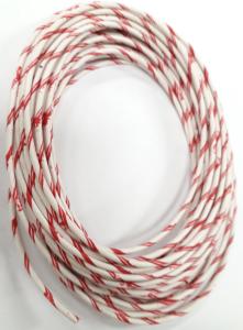 Kopplingstråd  Vit/Röd  FK 0,5 Randig . 10 Meter