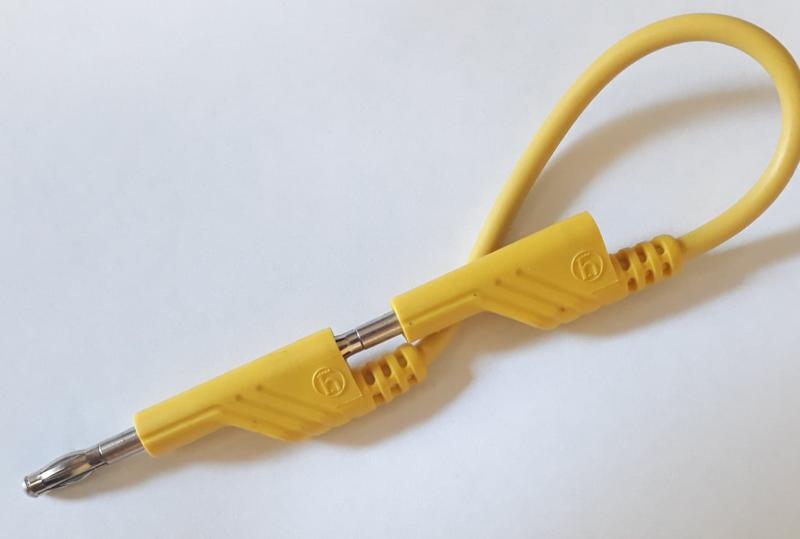 Testsladd med banankontakt 0,2 Meter Gul