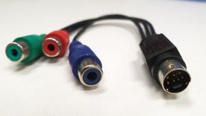 Adapterkabel 7 polig minidin till 3 x RCA, 