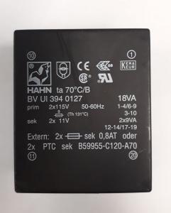 Transformator 2 x 11V BV UI 394 0127