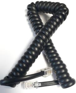 Lursladd spiralkabel 4/4 RJ11 Svart NOS