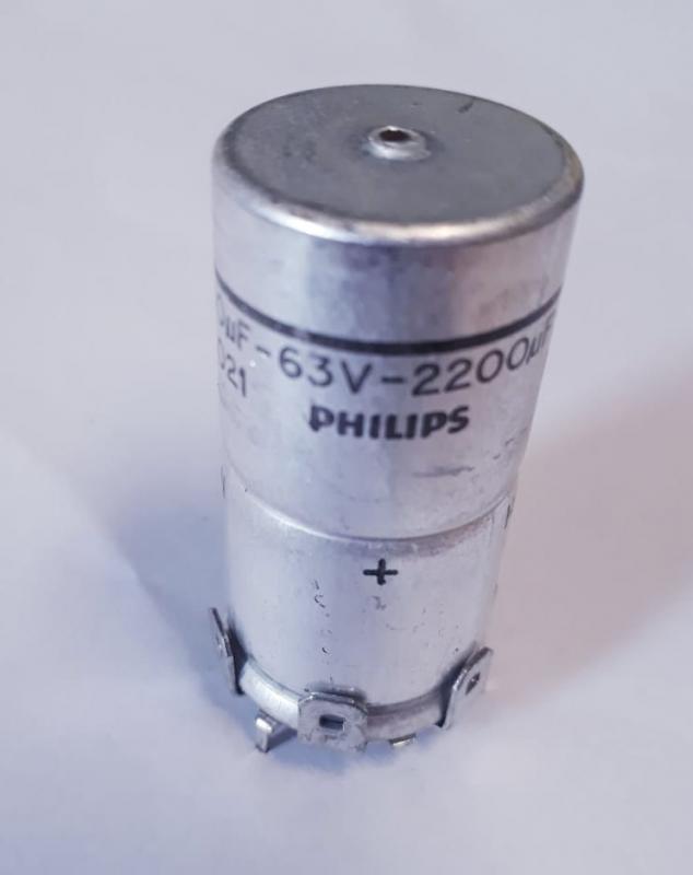 2200uf/63V tonisk elektrolytkondensator BC ( Philips ) 021  NOS