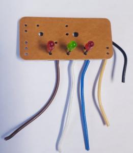 Kretskort med 3 lysdioder