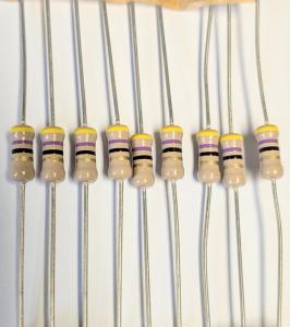 Motstånd 47 Ohm 1/4 5% 10st