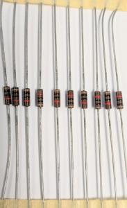 Motstånd 10 ohm 1/4W 2%, 10-pack