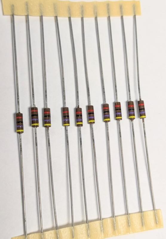 Motstånd 47 ohm 1/4W 5%, 10-pack