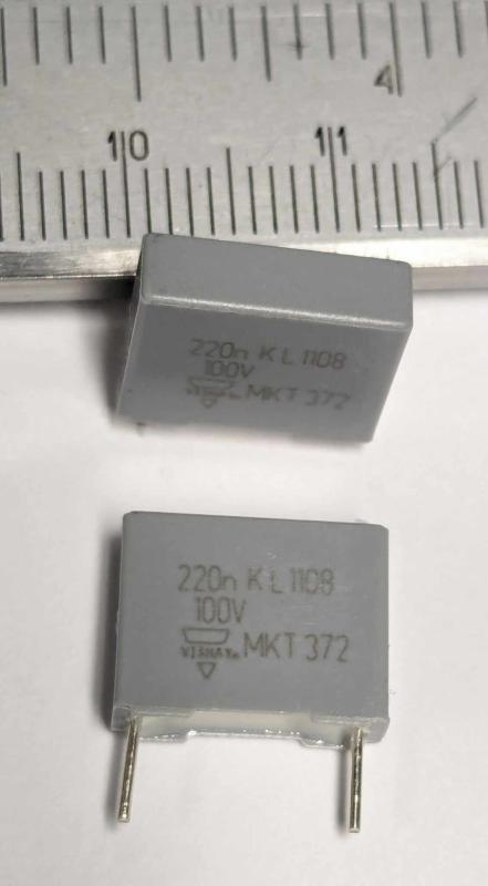 Kondensator 220nF 100V  Polyester MKT1372