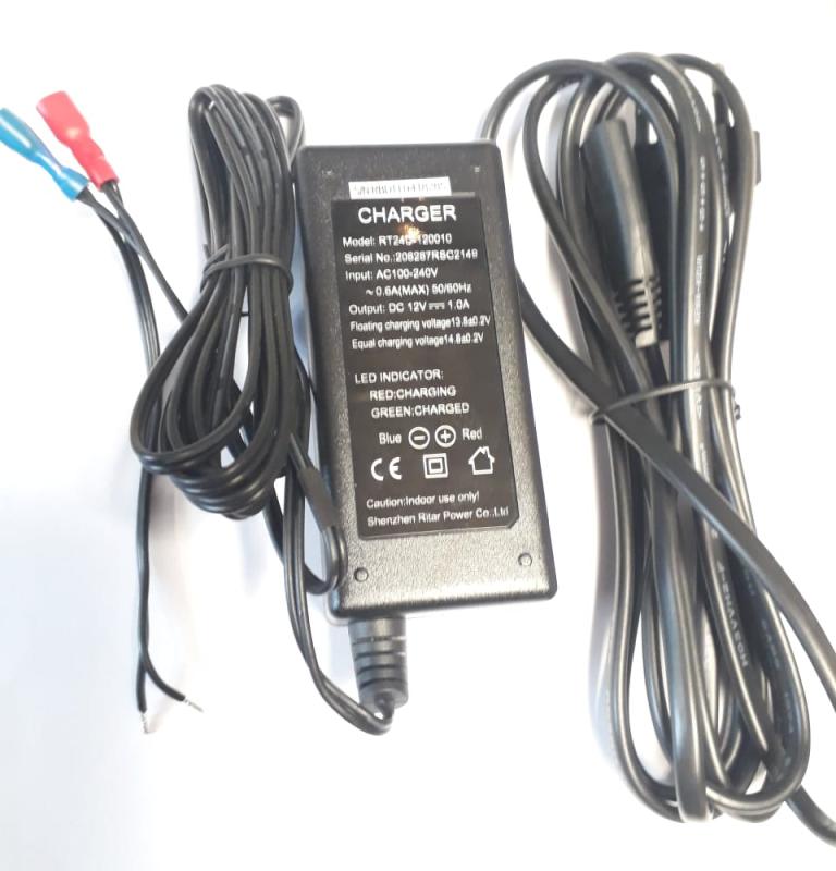 Laddare 1A 12V + Kabel