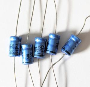 Kondensator 100uF 10V, 5 st Philips