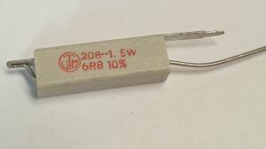 Motstånd trådlindat keramiskt fodral 6,8 Ohm 5W 10% 208--1