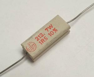 Motstånd trådlindat keramiskt fodral 1,5 Ohm 7W 10% 212