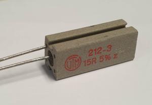 Motstånd trådlindat keramiskt fodral;  15 Ohm  5%; VTM 212-3
