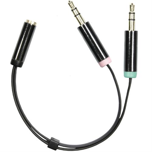 Headsettadapter 3,5mm Hon till 2 x 3,5mm Han 0,1m
