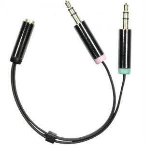 Headsettadapter 3,5mm Hon till 2 x 3,5mm Han 0,1m