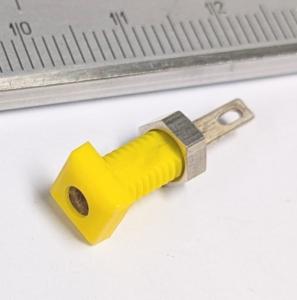 Miniatyr banankontakt labhylsa chassie  2mm Gul