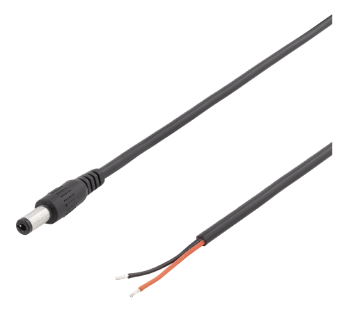 DC-kontakt 5,5 x 2,1 mm med kabel