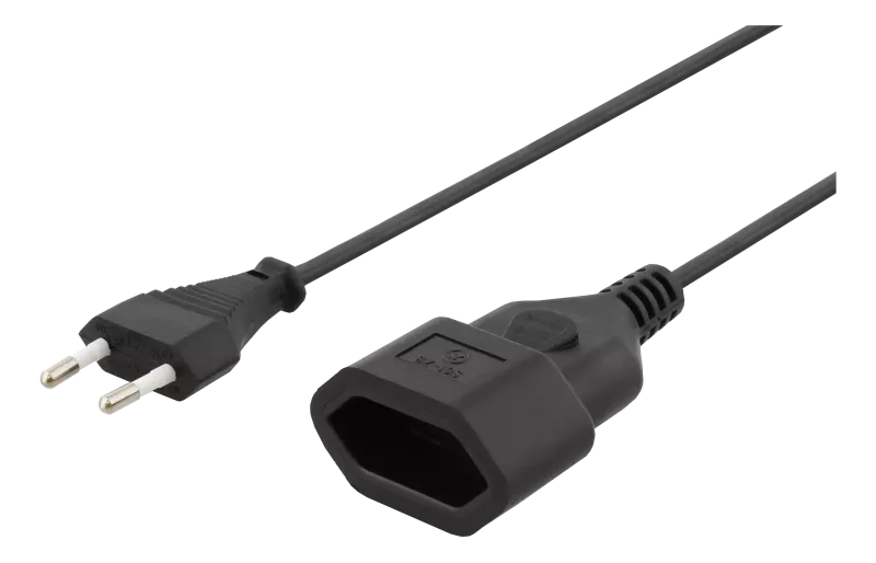 Apparatkabel för förlängning, 1 Meter ojordad,