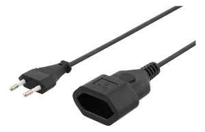 Apparatkabel för förlängning, 1 Meter ojordad,